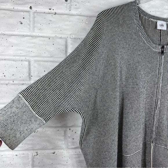 CABI #3526 Cupid’s Cardi Black & White Short Sleeve Sweater - Picture 6 of 8